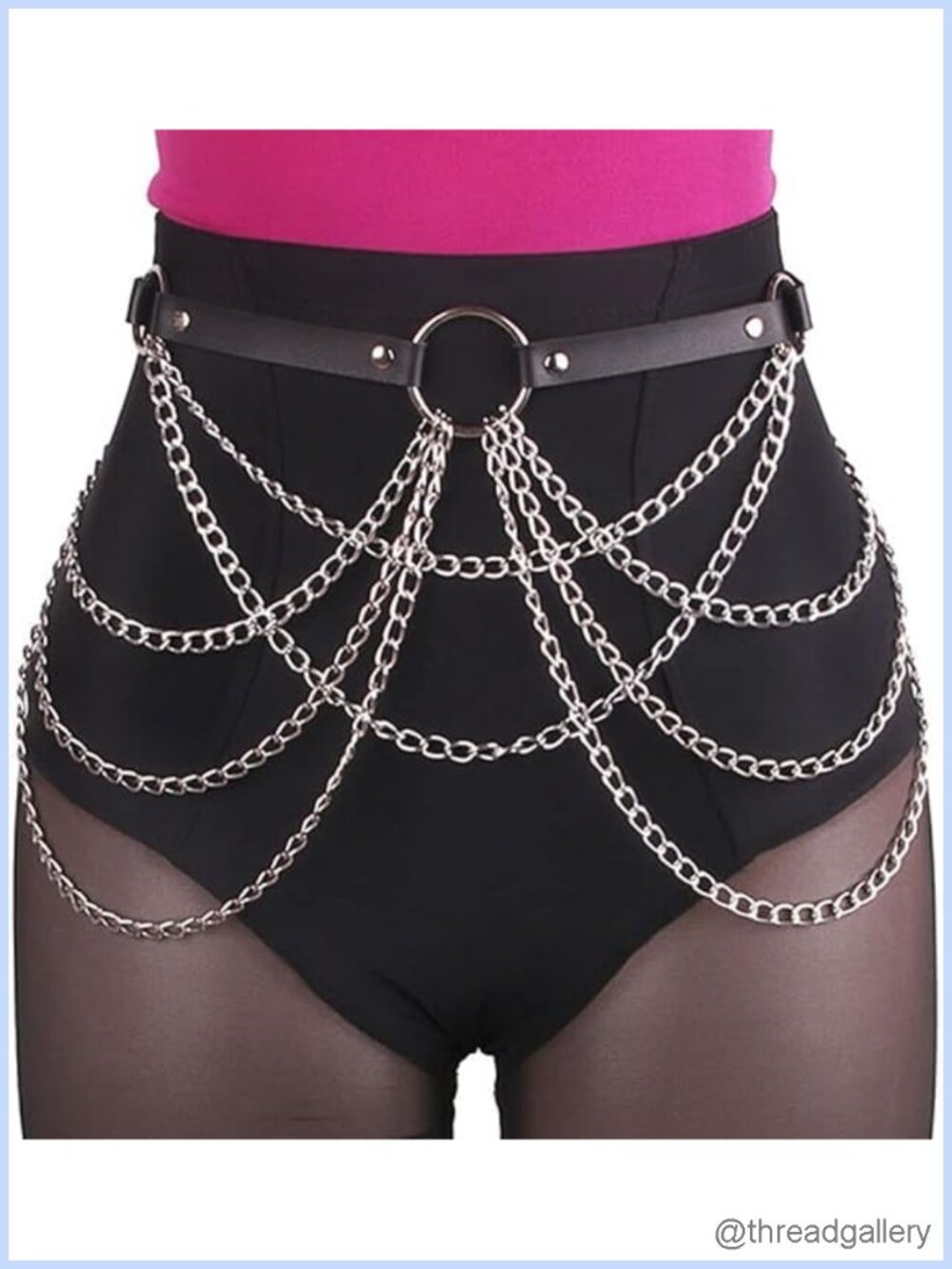 Punk Leather Waist Chain Belt Goth Body Chain Jewelry